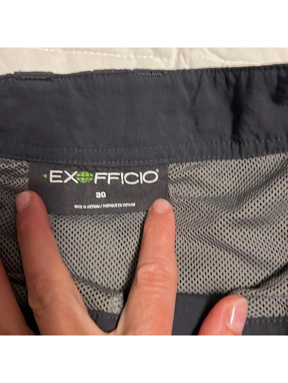 ExOfficio Navy Blue/Grey Nylon Cargo Shorts Men's Size 30 Hiking Travel - Picture 7 of 7